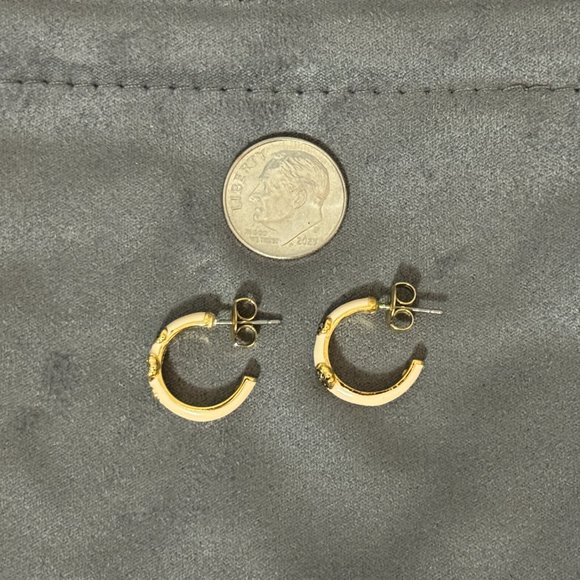 Coach Tea Rose Huggie Earrings - Picture 2 of 2